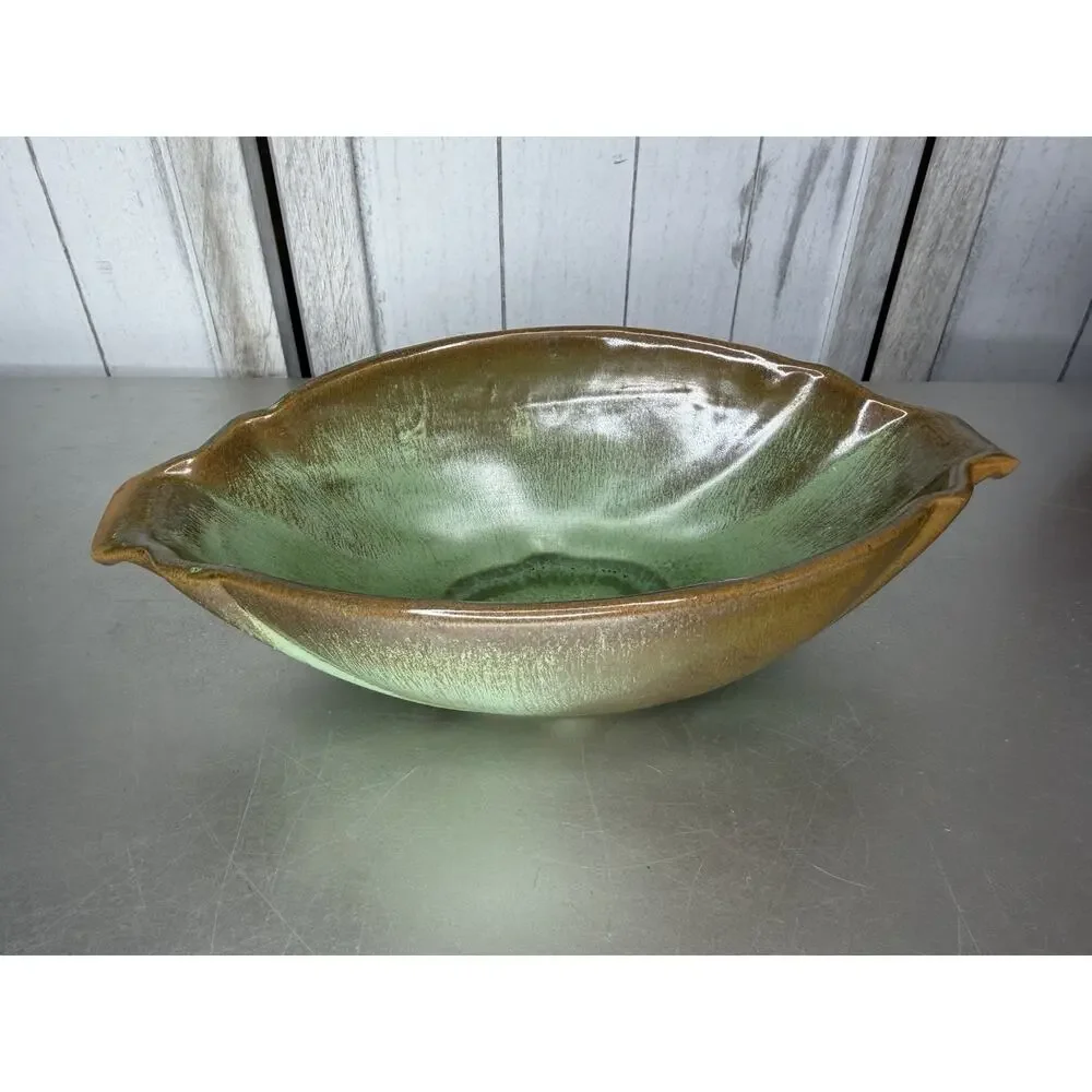 VTG Francoma Pottery Bowl Prairie Green Glaze 50s Frankoma Pottery Dish #201